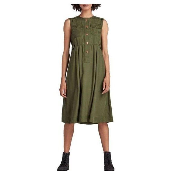 NWOT G-STAR RAW Women's Green Midi Dresses Size L